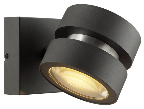 Brilliant LED stenska svetilka Glow-Sphere, črna, Ø 13 cm, kovina, 2-svetilna., zatemnjen, Črna, Dnevna soba / jedilnica, Aluminij, Sodobni