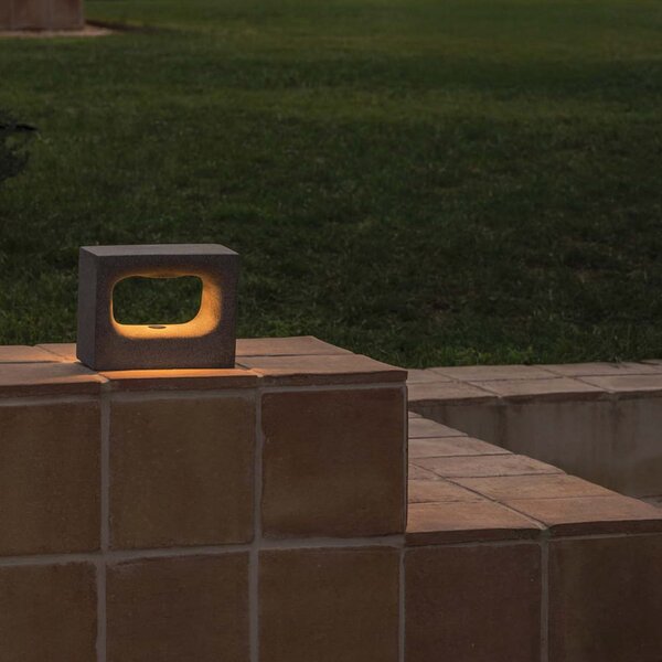 FARO BARCELONA LED stenska svetilka Glint, 3000K, 15 cm, siva, beton, IP55, Siva, Beton, Sodobni