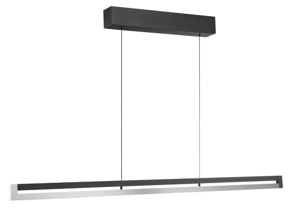 Brilliant LED viseča svetilka Pulse, dolžina 120 cm, črna, kovina, zatemnjen, Črna, Dnevna soba / jedilnica, Kovina, Sodobni