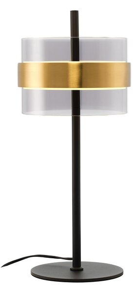 Brilliant LED namizna svetilka Inside, barva medenina/dimno siva, višina 49 cm, zatemnjen, Siva, Dnevna soba / jedilnica, Steklo