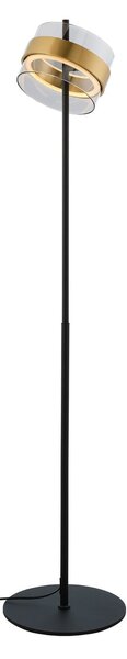 Brilliant LED-stojna svetilka Inside, barva medenina/dimno siva, višina 146 cm, zatemnjen, Siva, Dnevna soba / jedilnica, Steklo