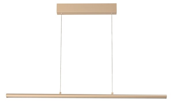 FISCHER & HONSEL LED obesna svetilka Borena, peščena barva, dolžina 113 cm, kovina, zatemnjen, Bež, Dnevna soba / jedilnica, Kovina