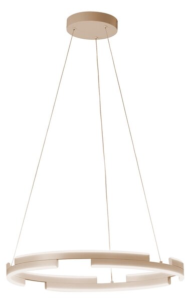 FISCHER & HONSEL LED obesna svetilka Circly, peščena, Ø 60 cm, kovina, CCT, zatemnjen, Bež, Dnevna soba / jedilnica, Kovina, Sodobni