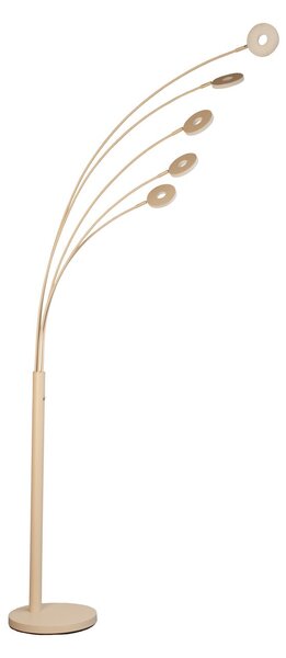 FISCHER & HONSEL LED stoječa svetilka Dent, peščena barva, višina 225 cm, CCT, 5-svetlobna., zatemnjen, Bež, Dnevna soba / jedilnica, Kovina, Sodobni, Stoječe senčilo