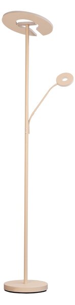 FISCHER & HONSEL LED stoječa svetilka Dent, peščena, 180 cm, kovina, CCT 2-flg., zatemnjen, Bež, Dnevna soba / jedilnica, Kovina, Sodobni, Svetilka za branje