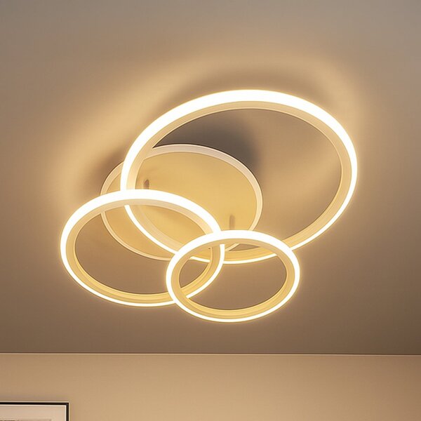 FISCHER & HONSEL LED stropna svetilka Gelder, 60 cm, siva/peščena, RGBW, CCT, zatemnjen, Bež, Dnevna soba / jedilnica, Sodobni