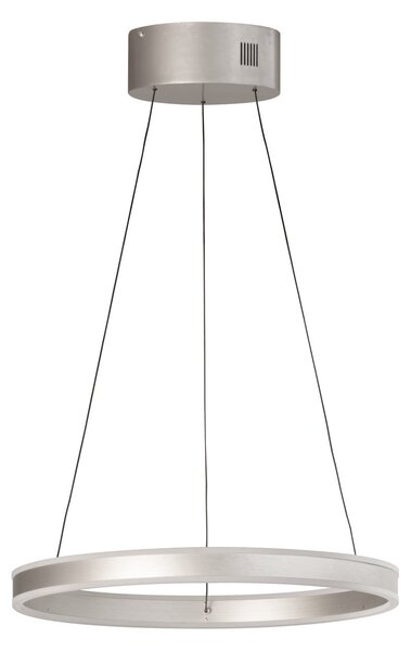 FISCHER & HONSEL LED obesna svetilka Silvio, Ø 50 cm, mat nikl, kovina, CCT,, zatemnjen, Kovinska, Dnevna soba / jedilnica, Kovina, Sodobni