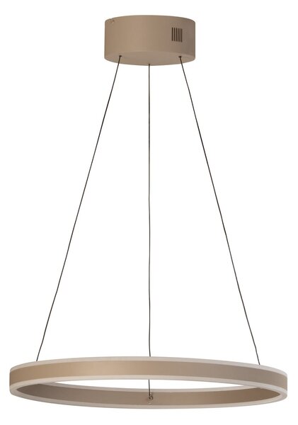 FISCHER & HONSEL LED obesna svetilka Silvio, Ø 60 cm, siva, kovina, CCT, zatemnjen, Bež, Dnevna soba / jedilnica, Kovina, Sodobni