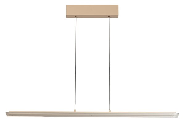 FISCHER & HONSEL LED obesna svetilka Torvi, peščena/bela, dolžina 115 cm, CCT, zatemnjen, Bež, Dnevna soba / jedilnica, Kovina, Sodobni