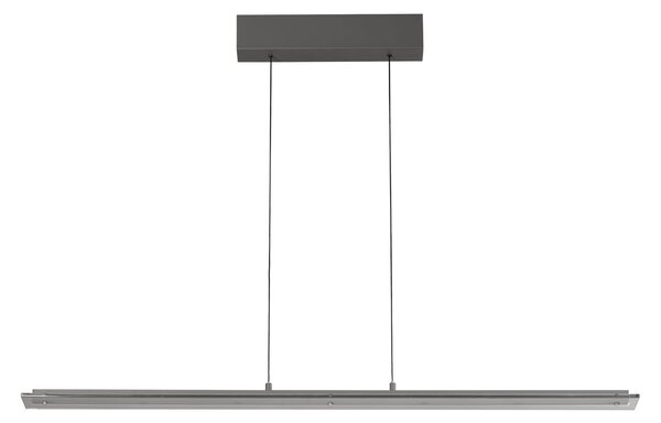 FISCHER & HONSEL LED viseča svetilka Torvi, peščeno siva/dimno siva, dolžina 115 cm, CCT, zatemnjen, Siva, Dnevna soba / jedilnica, Kovina, Sodobni