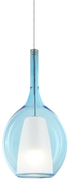 IDEAL LUX Ideal Lux obesna svetilka Kalique 2, modra, Ø 18 cm, plastika, zatemnjen, Modra, Dnevna soba / jedilnica, Plastika, Sodobni