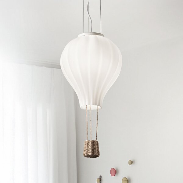 IDEAL LUX Ideal Lux viseča svetilka Dream Big, bela, opalno steklo, Ø 42 cm, Bela, Dnevna soba / jedilnica, Steklo, Sodobni