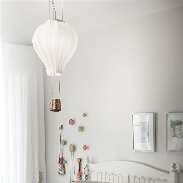 IDEAL LUX Ideal Lux viseča svetilka Dream Big, bela, opalno steklo, Ø 42 cm, Bela, Dnevna soba / jedilnica, Steklo, Sodobni