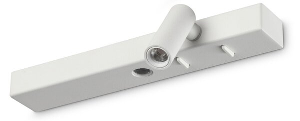 IDEAL LUX Ideal Lux LED stenska svetilka Bonne Nuit 2, bela, 22 cm, kovina, Bela, Dnevna soba / jedilnica, Kovina, Sodobni
