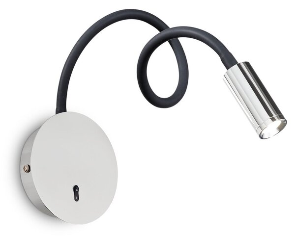 IDEAL LUX Ideal Lux LED stenska svetilka Focus 2, krom, 55 cm, gibljiv ročaj, Kovinska, Dnevna soba / jedilnica, Kovina, Sodobni