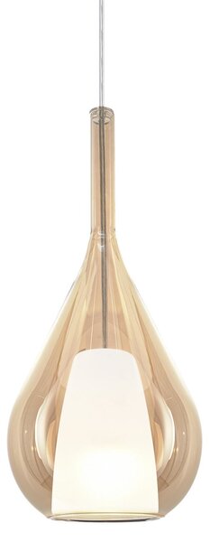 IDEAL LUX Ideal Lux obesna svetilka Kalique 3, jantarne barve, Ø 18 cm, zatemnjen, Bež, Dnevna soba / jedilnica, Plastika, Sodobni