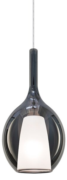 IDEAL LUX Ideal Lux obesna svetilka Kalique 2, dimno siva, Ø 18 cm, zatemnjen, Siva, Dnevna soba / jedilnica, Plastika, Sodobni