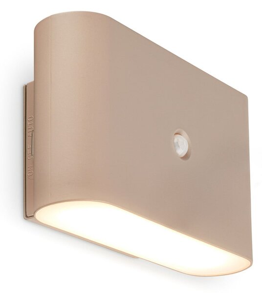 Briloner LED stenska svetilka na baterije Chat, bež, 16 cm, plastika, senzor, Bež, Dnevna soba / jedilnica, Plastika, Sodobni, Stenska kotna