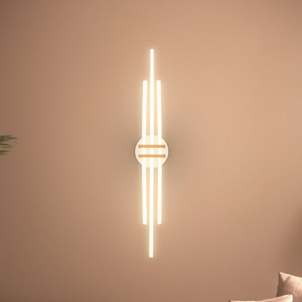 Briloner LED stropna svetilka Tinka, svetlo siva/rjava, dolžina 98 cm, Siva, Dnevna soba / jedilnica, Kovina, Sodobni