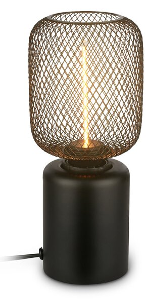 Briloner Namizna svetilka Rist, črna, višina 22 cm, kovina, Črna, Dnevna soba / jedilnica, Kovina, Sodobni