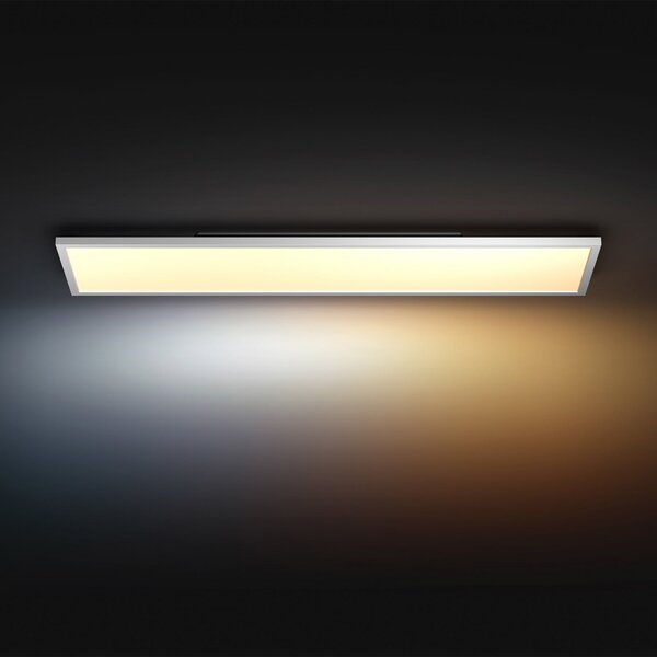 Philips Hue LED-panel White Ambiance Aurelle, 120 x 30 cm, bela, zatemnjen, Bela, Dnevna soba / jedilnica, Kovina, Sodobni