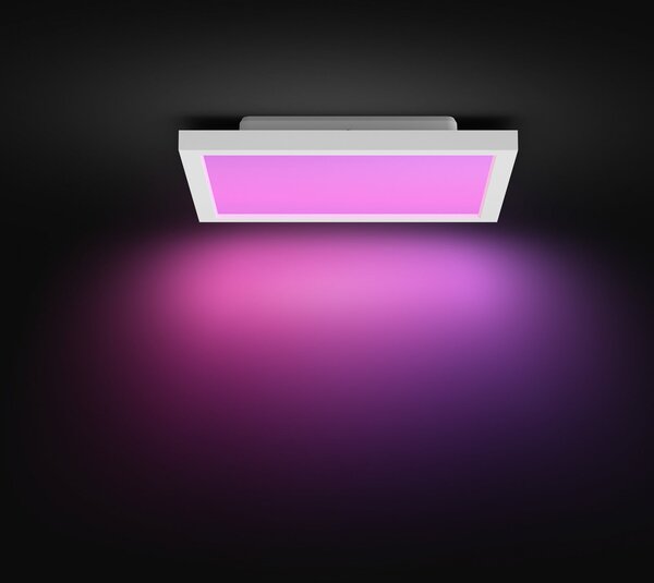 Philips Hue LED-panel White & Color Ambiance Surimu, 30x30cm, zatemnjen, Bela, Dnevna soba / jedilnica, Aluminij, Sodobni