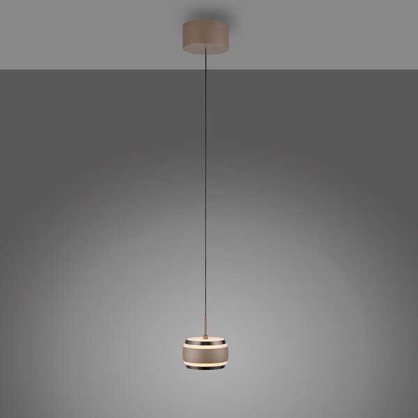 PURE LED-visoka svetilka Falling Rings, bronasta, premer 13 cm, CCT, zatemnjen, Bronasta / starinska medenina, Dnevna soba / jedilnica, Kovina, Sodobni