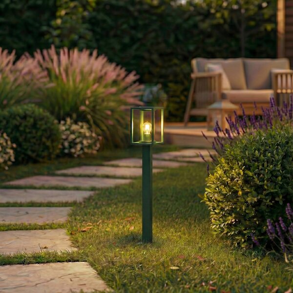 Lucande svetilka Ferda, 100 cm, zelena, IP44, zatemnjen, Zelena, Aluminij, Sodobni