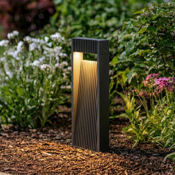 Lucande LED-svetilka za podstavek Tavion, 40 cm, antracit, IP65, Črna, Aluminij, Sodobni