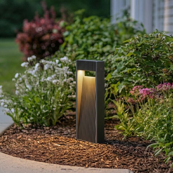 Lucande LED-svetilka za podstavek Tavion, 40 cm, antracit, IP65, Črna, Aluminij, Sodobni