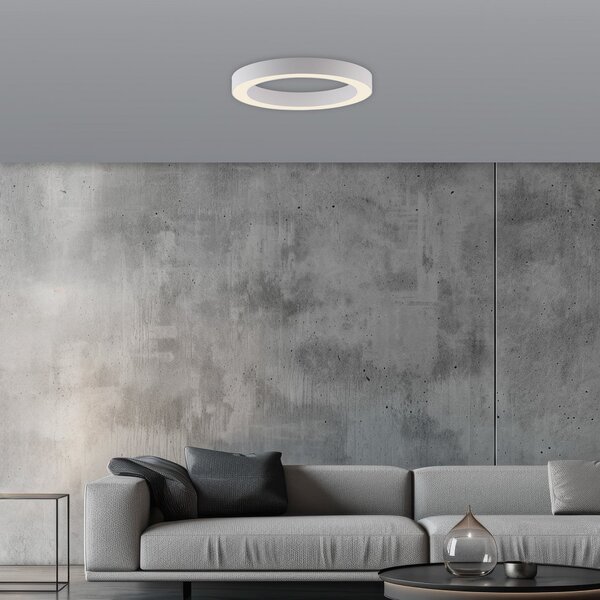PURE LED-stropna svetilka Lines, premer 35 cm, bela, CCT, zatemnjen, Bela, Dnevna soba / jedilnica, Kovina, Sodobni
