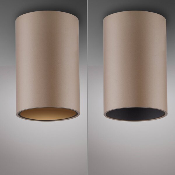 PURE LED-stropna svetilka za kopalnico Point, bronasta, Ø 6 cm, IP44, zatemnjen, Bronasta / starinska medenina, Kopalnica, Kovina, Sodobni