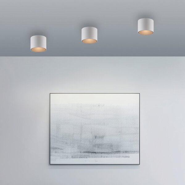 PURE LED-stropna svetilka za kopalnico Point, bela, premer 18 cm, kovina, IP44, zatemnjen, Bela, Kopalnica, Kovina, Sodobni