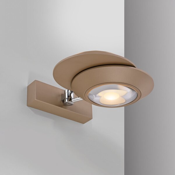 PURE LED-stenna svetilka Oculis, bronasta, 30 cm, železo, 2-žarilna, zatemnjen, Bronasta / starinska medenina, Dnevna soba / jedilnica, Kovina, Sodobni
