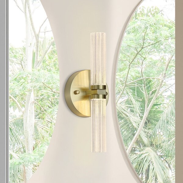 Searchlight LED stenska svetilka za kopalnico Aberdeen, višina 34 cm, barva medenine,, zatemnjen, Zlata / medeninasta, Kopalnica, Kovina