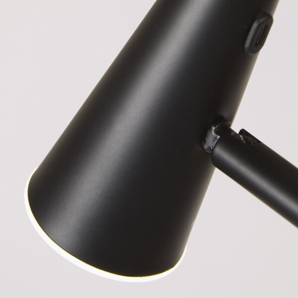 Searchlight LED-akumulatorska stoječa svetilka 10450BK, črna, višina 151 cm, kovina, zatemnjen, Črna, Dnevna soba / jedilnica, Kovina, Sodobni