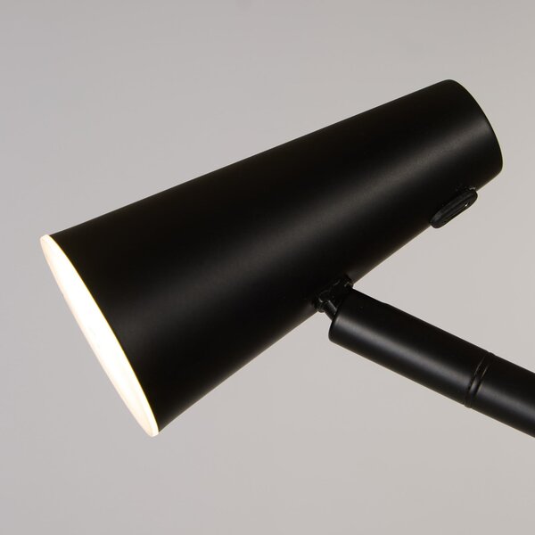 Searchlight LED-akumulatorska stoječa svetilka 10450BK, črna, višina 151 cm, kovina, zatemnjen, Črna, Dnevna soba / jedilnica, Kovina, Sodobni