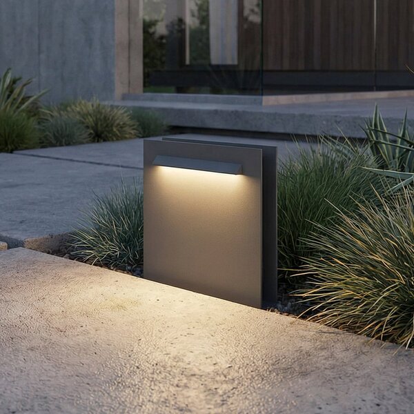 Lucande LED-svetilka za podstavek Joril, antracit, CCT, 23 cm, IP65, Siva, Aluminij, Sodobni