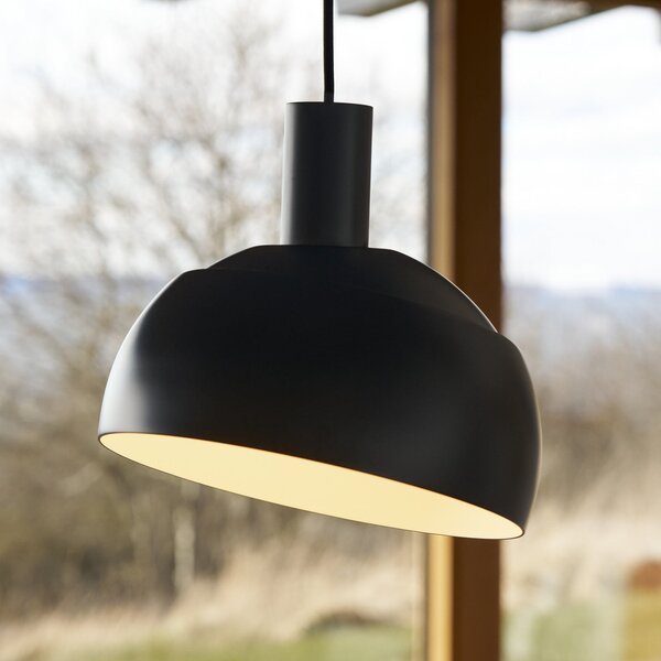 Louis Poulsen viseča svetilka FJ Elements, črna, 25 cm, E27, zatemnjen, Črna, Dnevna soba / jedilnica, Aluminij, Sodobni