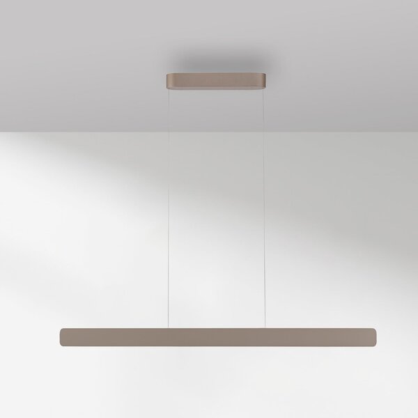 Paul Neuhaus LED viseča svetilka Q-Stretto, bronasta, 120 cm, zatemnjen, Bronasta / starinska medenina, Dnevna soba / jedilnica, Kovina, Sodobni