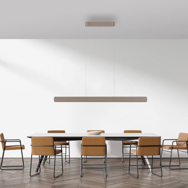 Paul Neuhaus LED viseča svetilka Q-Stretto, bronasta, 120 cm, zatemnjen, Bronasta / starinska medenina, Dnevna soba / jedilnica, Kovina, Sodobni