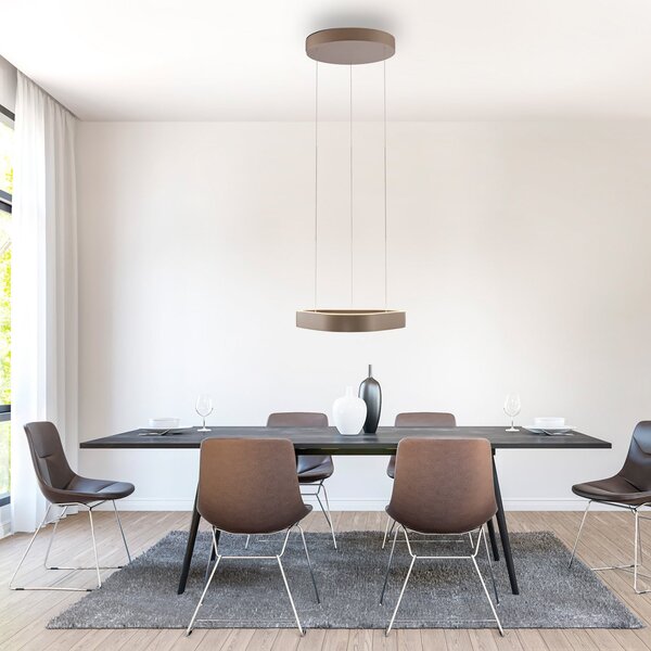 Paul Neuhaus LED obesna svetilka Q-Stretto, bronasta, 40,8 cm, zatemnjen, Bronasta / starinska medenina, Dnevna soba / jedilnica, Kovina, Sodobni