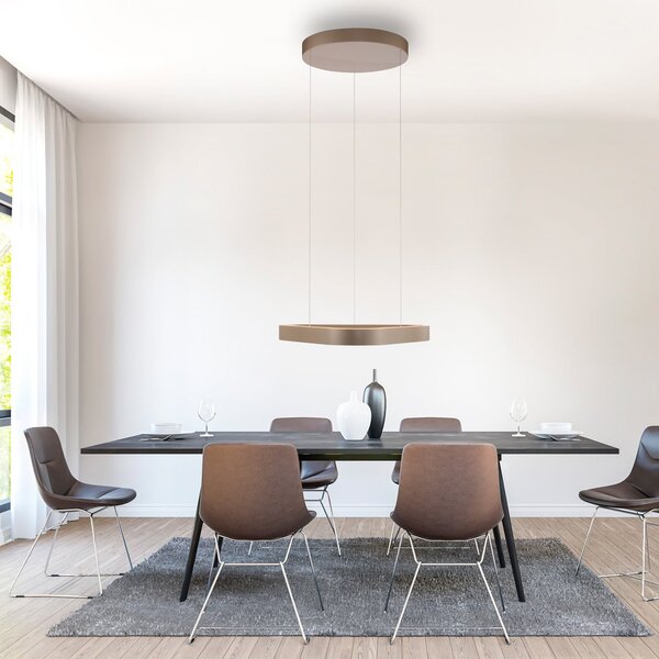 Paul Neuhaus LED obesna svetilka Q-Stretto, bronasta, 60 cm, zatemnjen, Bronasta / starinska medenina, Dnevna soba / jedilnica, Kovina, Sodobni