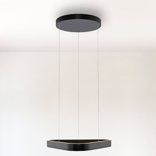 Paul Neuhaus LED obesna svetilka Q-Stretto, črna, 60 cm, zatemnjen, Črna, Dnevna soba / jedilnica, Kovina, Sodobni