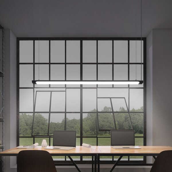 OSRAM LED-visoka svetilka Office line Slab črna 4.000 K DIM, zatemnjen, Črna, Študija / pisarna, Aluminij, Sodobni
