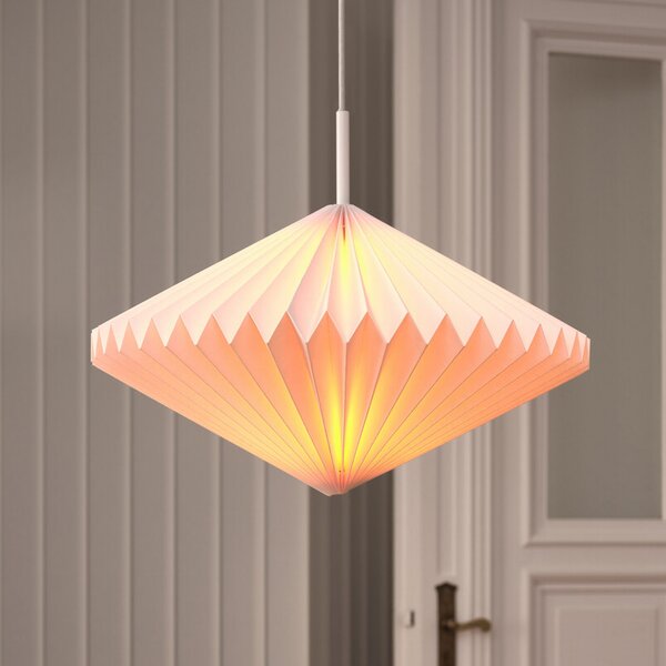 OSRAM viseča svetilka Decor Paper Diamond, bela, papir, E27, zatemnjen, Bela, Dnevna soba / jedilnica, Papir / karton