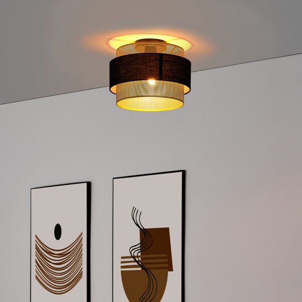 OSRAM stropna svetilka Decor Hornet, 1-žarek, črna/zlata, zatemnjen, Črna, Dnevna soba / jedilnica, Tkanine / tekstil, Sodobni