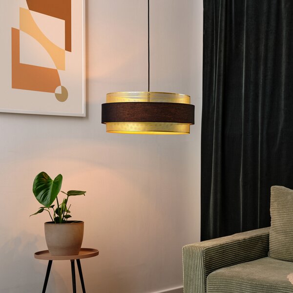 OSRAM viseča svetilka Decor Hornet, črna/zlata, E27, zatemnjen, Črna, Dnevna soba / jedilnica, Tkanine / tekstil, Sodobni