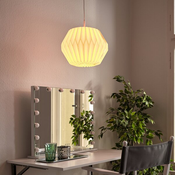 OSRAM viseča svetilka Decor Paper Gem, bela, papir, E27, zatemnjen, Bela, Dnevna soba / jedilnica, Papir / karton