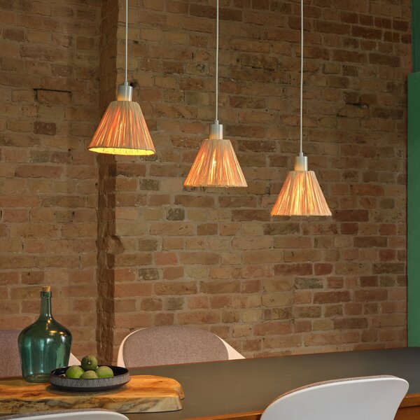 OSRAM viseča svetilka Decor Raffia, dolžina 3-fl, rafia, naravna, zatemnjen, Rjava / rjasta, Dnevna soba / jedilnica, Razno, Podeželska hiša / Rustikalna